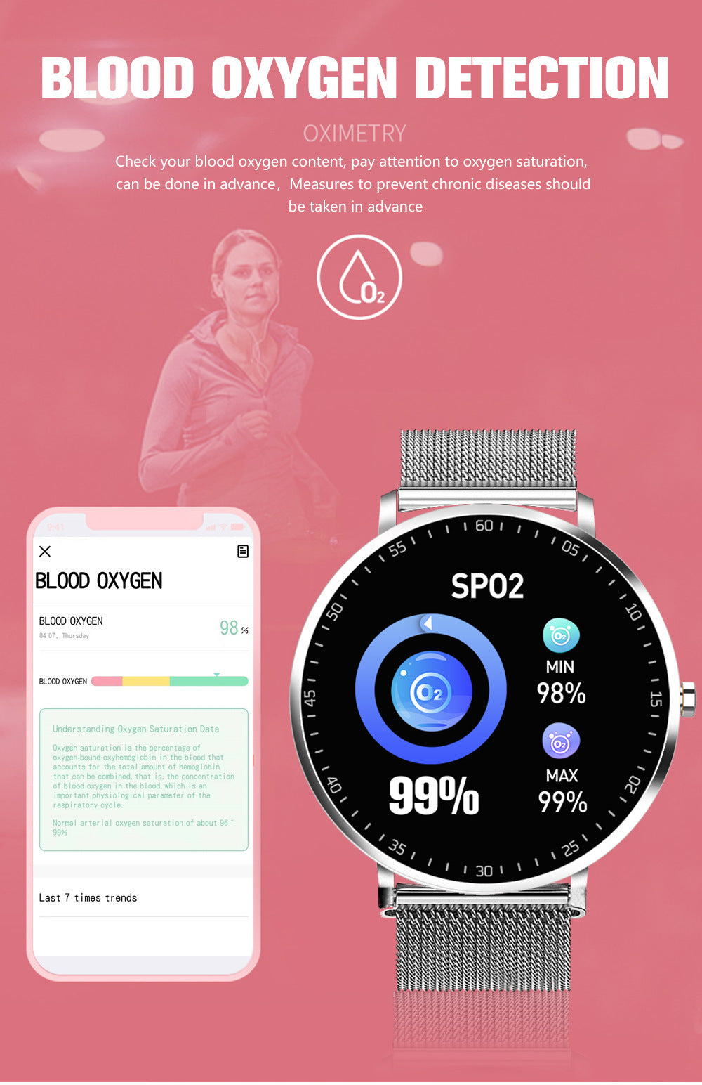 Full Touch Smart Bracelet Sports Fitness