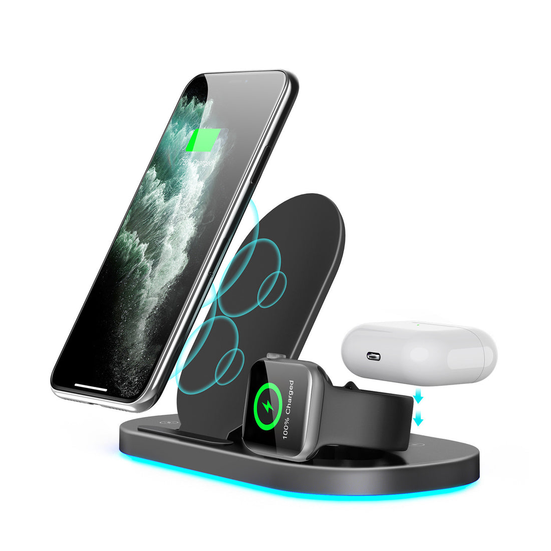 Three-In-One Wireless Charger Folding Stand