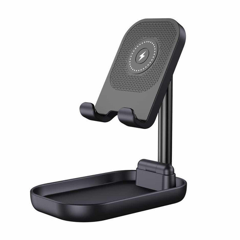 Folding portable wireless charging mobile phone holder