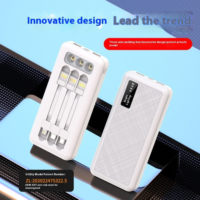 Power Bank With Cable Detachable Light